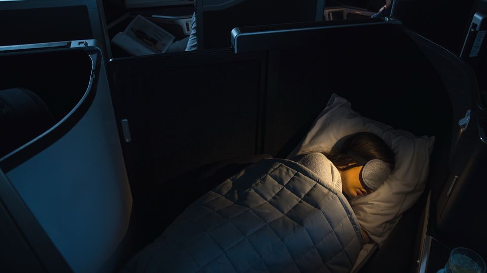 Close the door for a good night's sleep in BA's Club Suite.