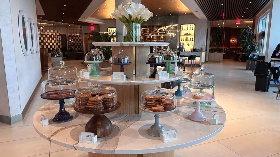The dessert bar at LAX's Delta One Lounge.