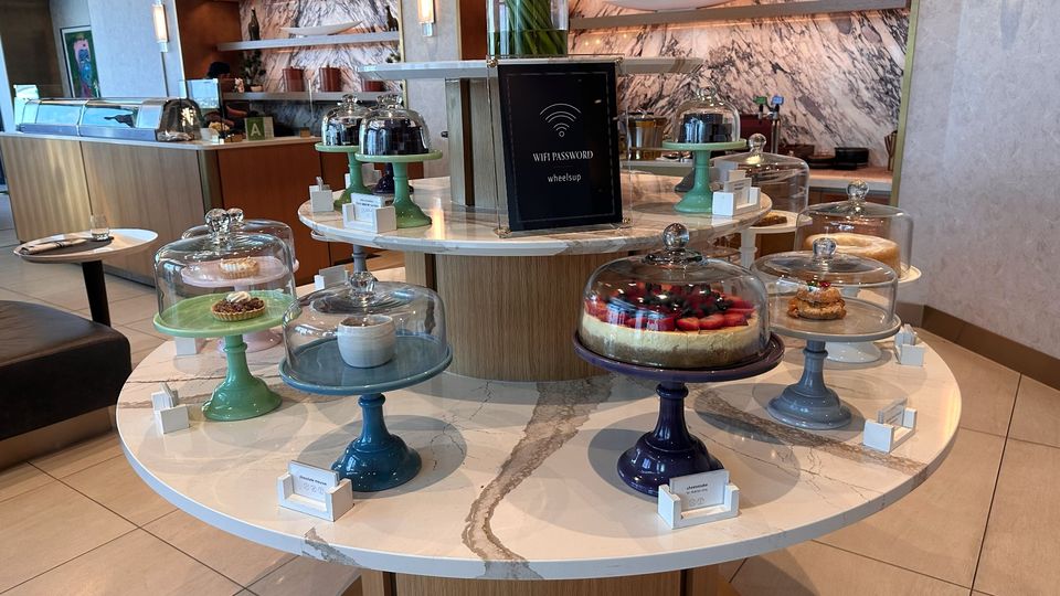 The dessert bar at LAX's Delta One Lounge.
