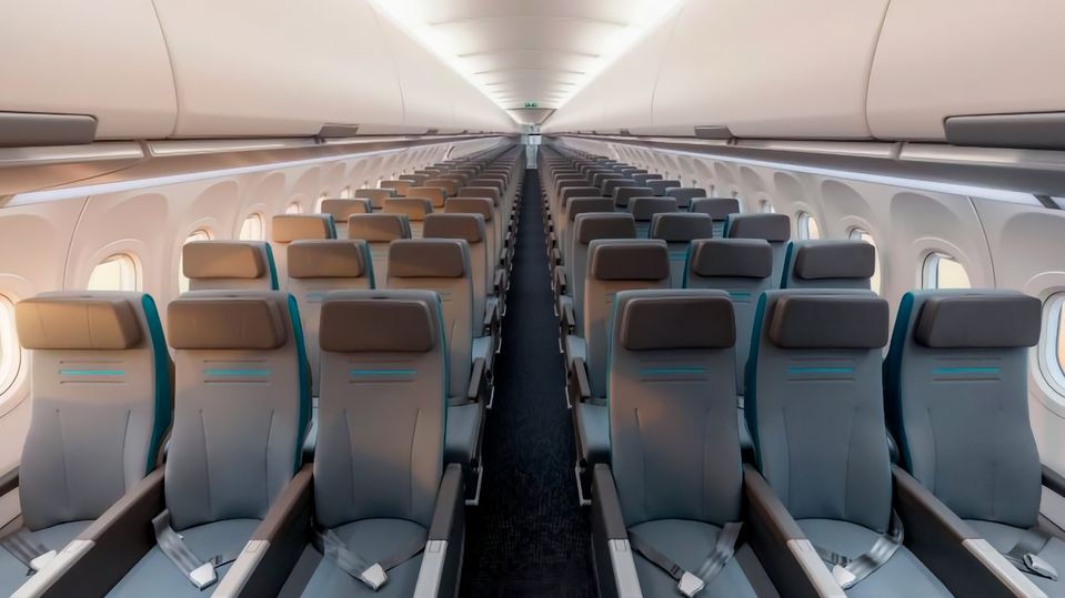 Inside Cathay's new-look A321neo economy cabin.