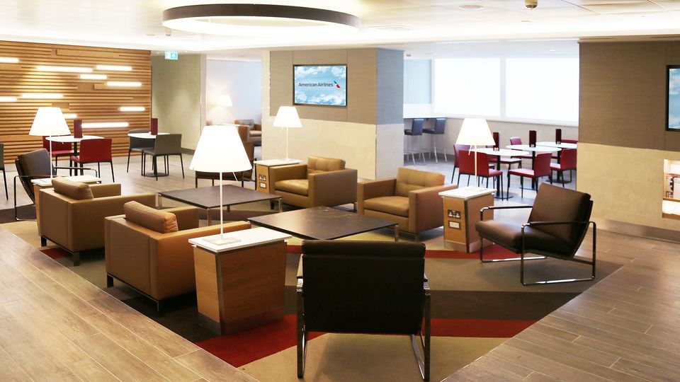 American Airlines' Arrivals Lounge at London Heathrow Terminal 3.
