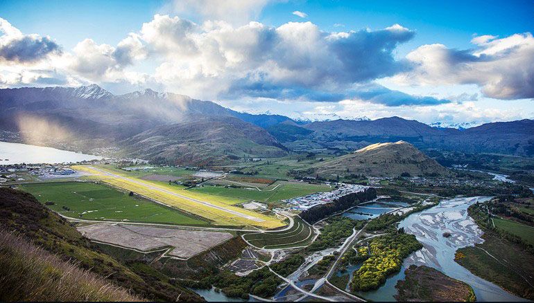Arriving at Queenstown Airport – postcard perfect. Vaughan Brookfield