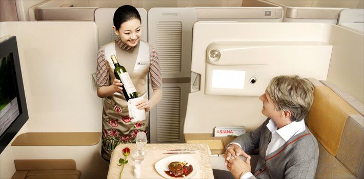 Perch yourself in a first class suite, but pay only for business class...