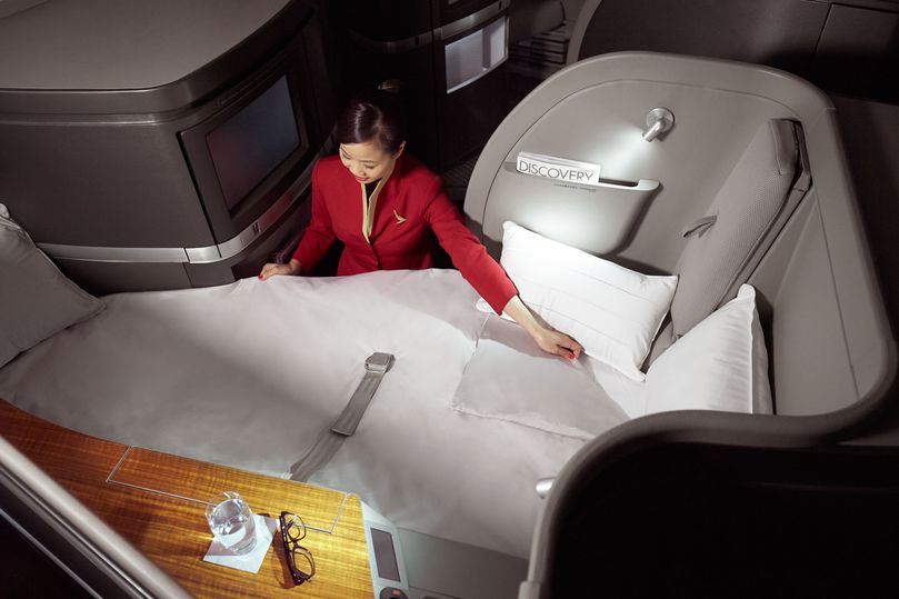 Rest comfortably in Cathay Pacific first class