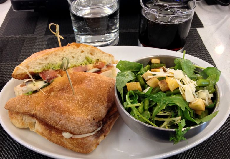 Delta's chicken club sandwich, which was delicious...