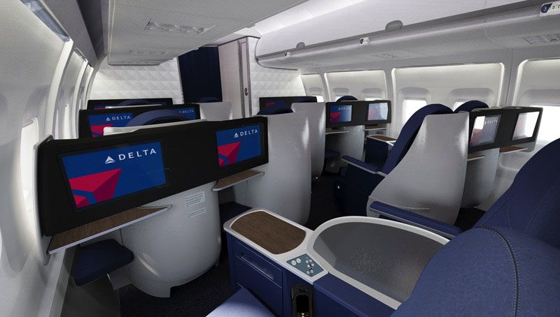 Delta One business class aboard the Boeing 757.