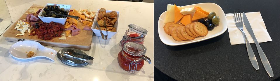 Buffet dining at Delta's DCA Airport Sky Club