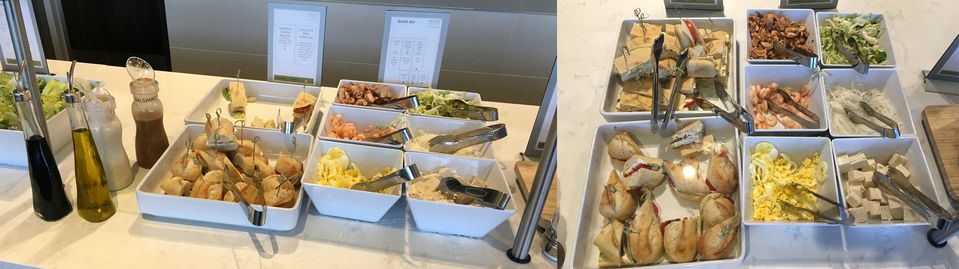 Buffet dining at Delta's DCA Airport Sky Club