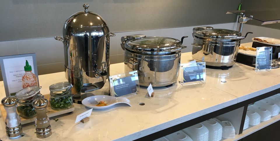 Buffet dining at Delta's DCA Airport Sky Club