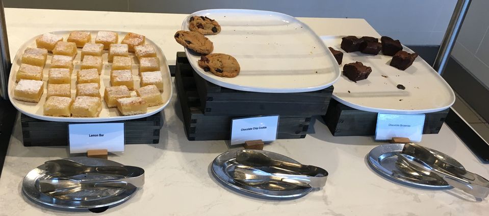 Buffet dining at Delta's DCA Airport Sky Club