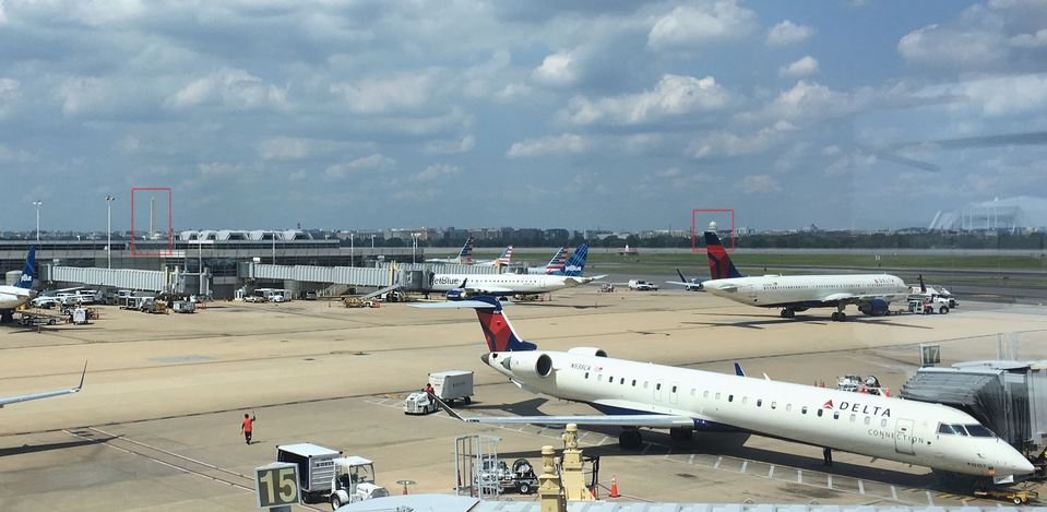 Views towards Washington, D.C. from Delta's DCA Airport Sky Club
