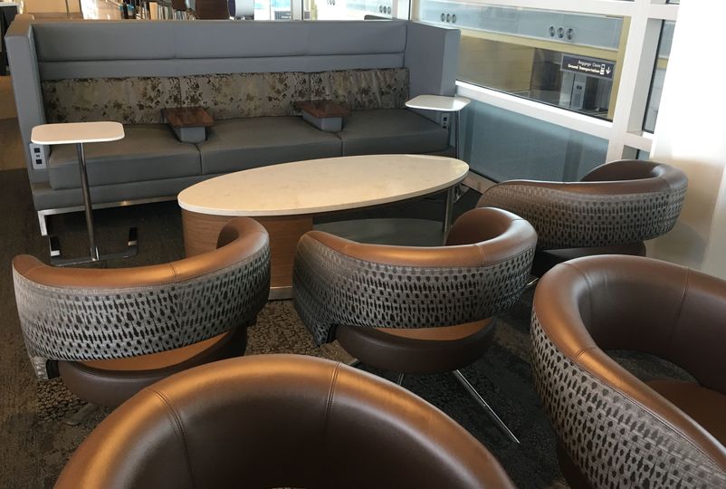 Seating at Delta's DCA Airport Sky Club