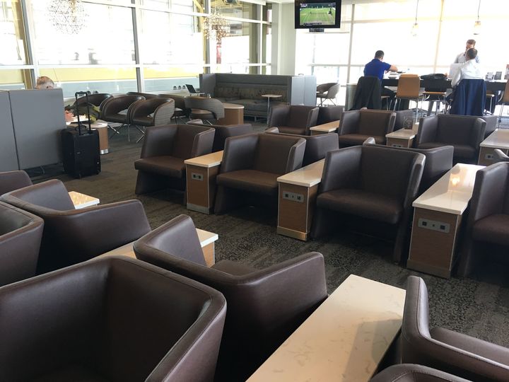 Seating at Delta's DCA Airport Sky Club