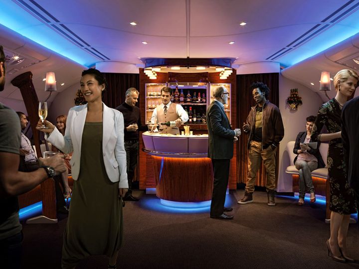 The bar and lounge is now a signature of Emirates' A380 experience.