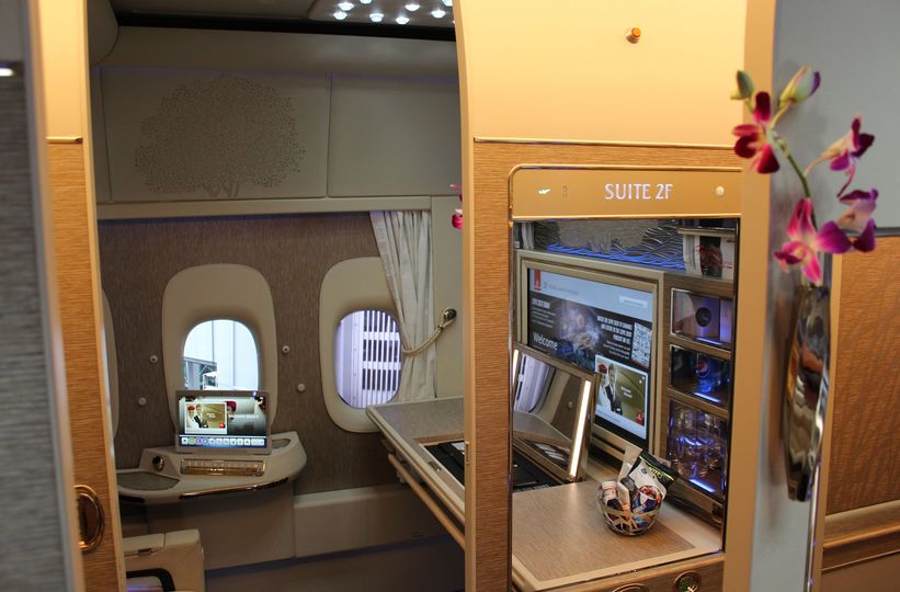 With your suite's hatch and door both open, it's possible to chat across the aisle in most suites.
