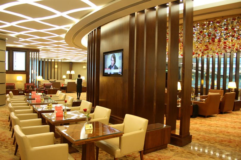 Emirates' first class lounge in Dubai Concourse A offers Skywards Platinum members pre-flight a la carte dining...