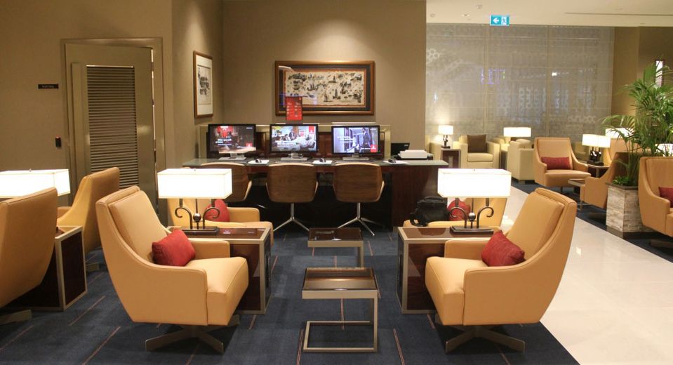 The Emirates Lounge at Perth Airport, drawn from the airline's newest design template