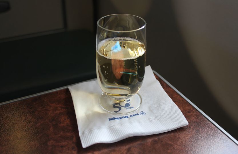 Korean Air Airbus A330-300 business class Champagne