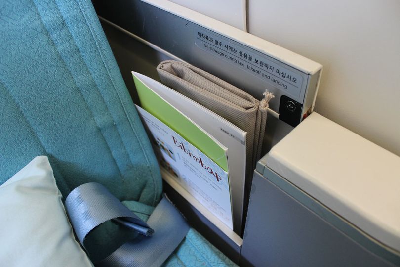 Korean Air Airbus A330-300 business class literature pocket