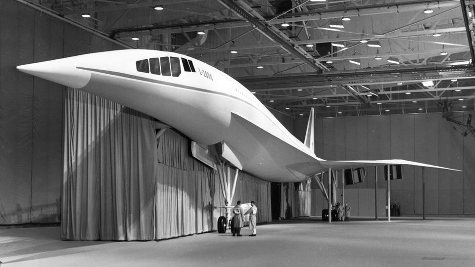 A full-scale mock-up of the Lockheed L-2000.. San Diego Air & Space Museum