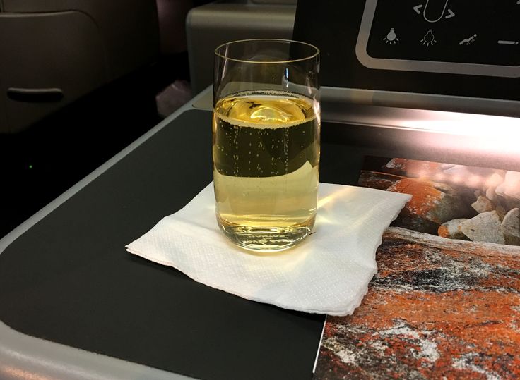 Qantas business class Champagne