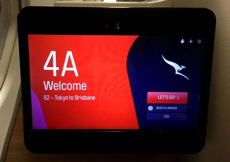 Inflight entertainment in Qantas Airbus A330-300 business class