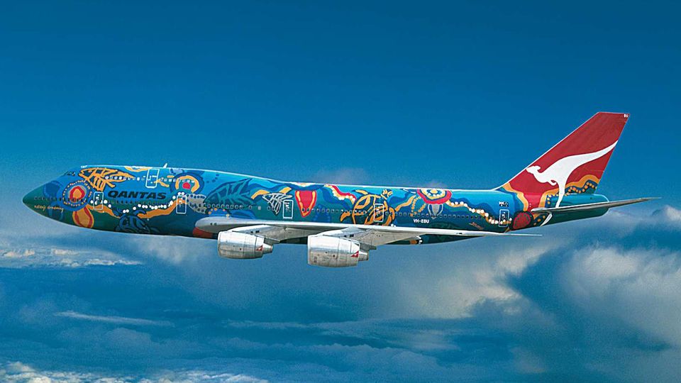 Nalanji Dreaming, painted on one of Qantas' Boeing 747-300s.. Supplied