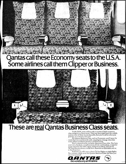 Qantas goes head-to-head with Pan Am on which has the 'real' business class.