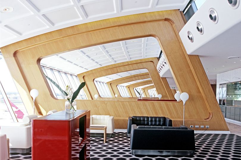 Seating at the Qantas first class lounge, Sydney