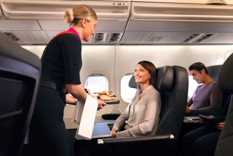 Relax in business class on selected QantasLink Boeing 717 flights.