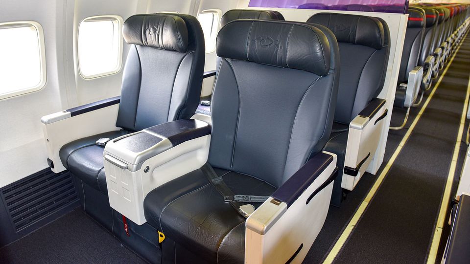 Look familiar? Rex's Boeing 737 business class is identical to that of Virgin Australia.