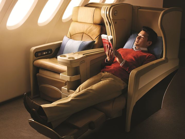 Out with the old: Singapore Airlines' Airbus A330s angled-flat beds...