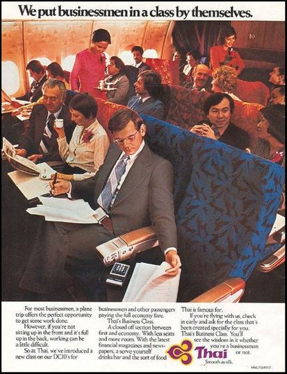 Thai Airways introduces business class in 1977, aboard its DC10.