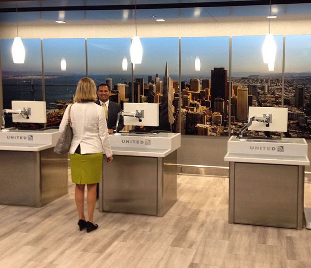 United's swanky new private check-in space at SFO. Chris McGinnis