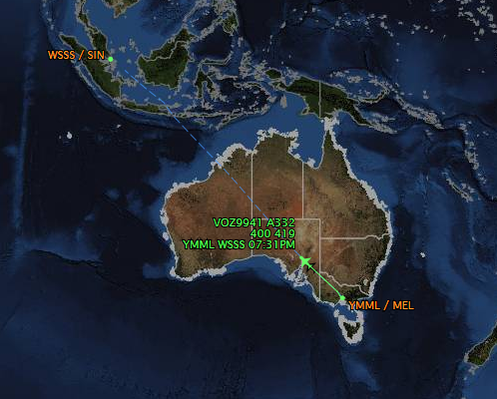 Leaving the Virgin Australia fleet: XH-XFB is off to Singapore. FlightAware