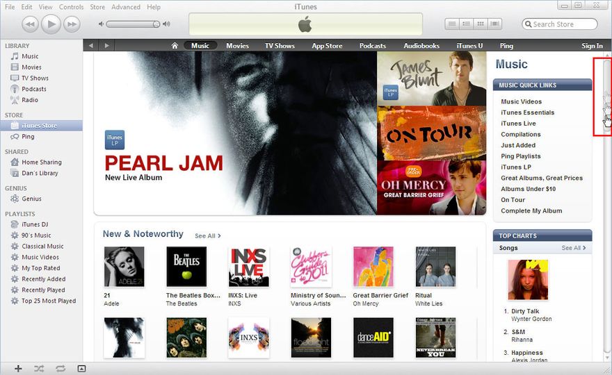 Scroll down the home screen of iTunes to the very bottom...