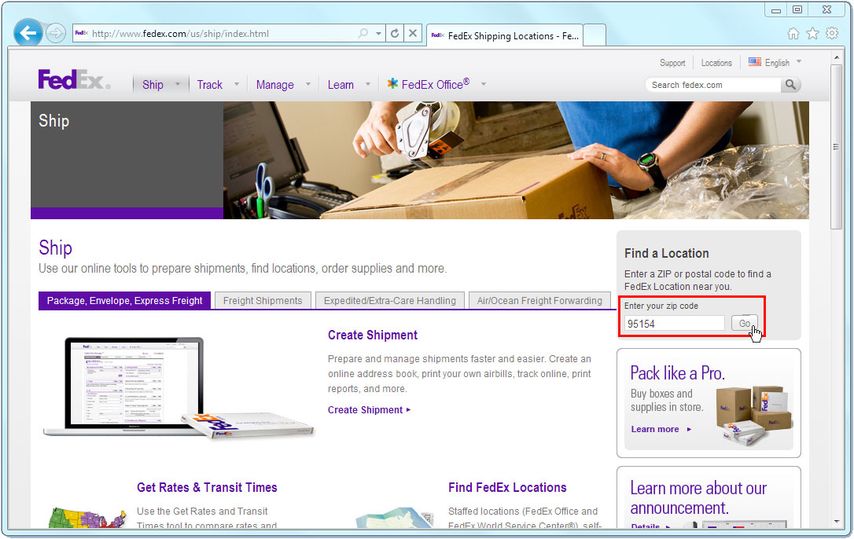 Use a website to find a random (but valid) address in the US.